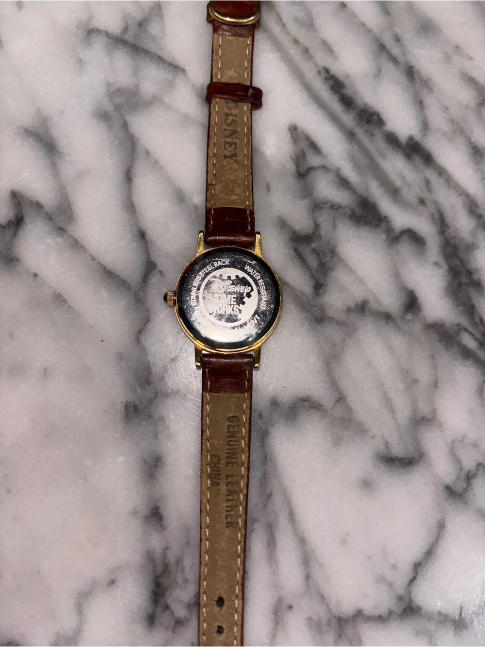 Vintage Disney Time Works Mickey Mouse Genuine Leather Watch